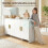 Homcom Aparador de Cocina Blanco 152 x 40 x 80 cm 3