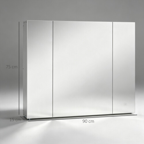 Armario con Espejo Blanco 90 x 15 x 75 cm 2
