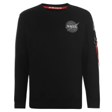 (L, Black) Alpha Unisex Adult NASA Cotton Blend Sweatshirt
