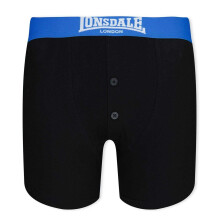 (11-12 Years, Black/Bright Blue) Lonsdale Boys Boxer Shorts (Pack of 2)