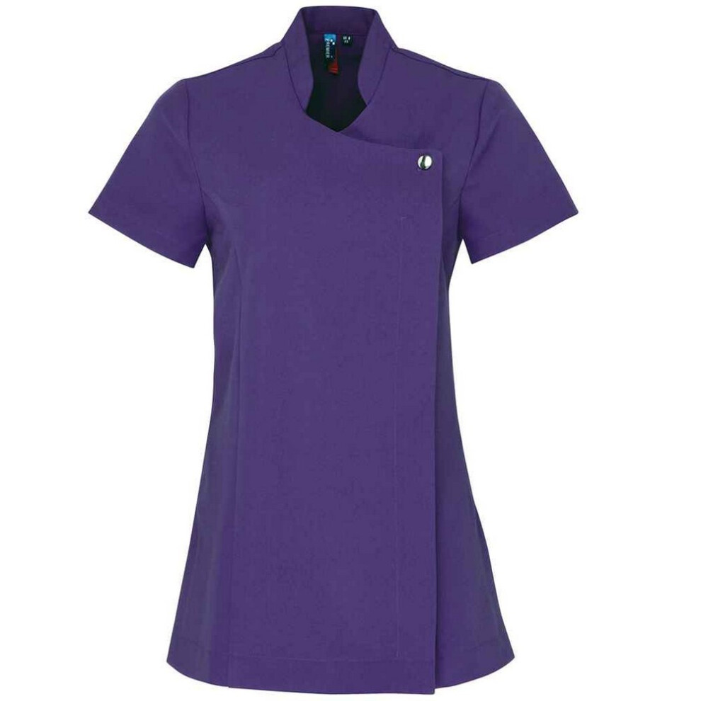 Premier Women's Purple / Blossom Short Sleeve Tunic - 8 Uk - 100% Polyester - Image 3