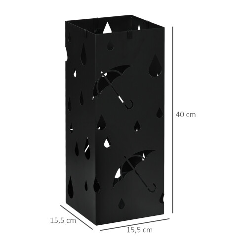 Homcom Paragüero Negro 15.5 x 15.5 x 40 cm 2