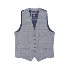 (48 in, Grey) Lambretta Mens George Prince Of Wales Check Waistcoat