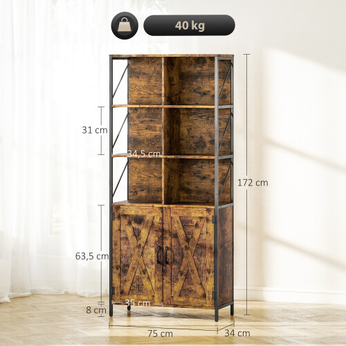 Homcom Librería Marrón 75 x 34 x 172 cm 2