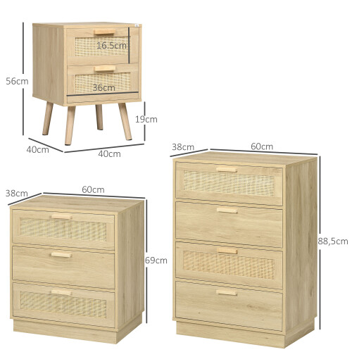 Homcom Conjunto para Hogar Marrón 60 x 38 x 88.5 cm 2