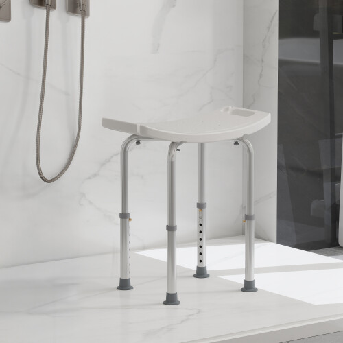 Homcom Taburete de Ducha Bicolor 50 x 50.6 x 56.5 cm 1