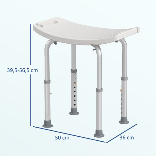 Homcom Taburete de Ducha Bicolor 50 x 50.6 x 56.5 cm 2