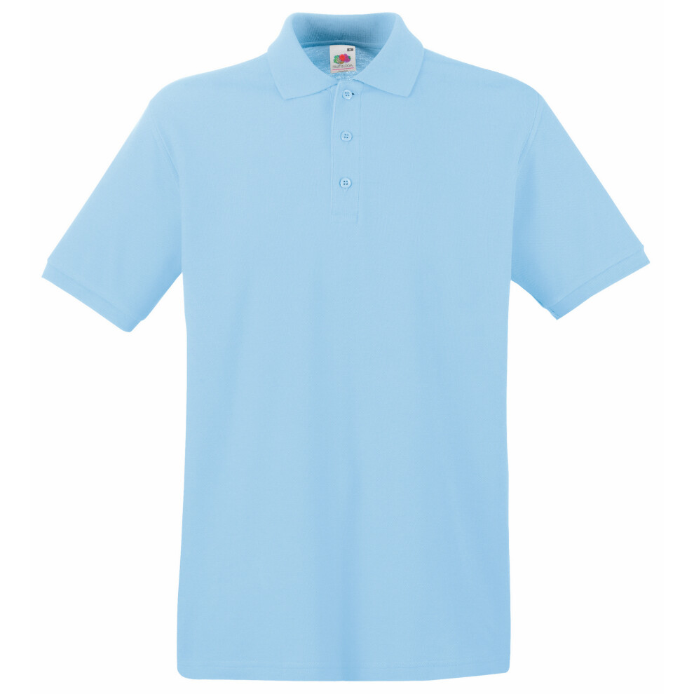 Fruit Of The Loom (Xl, Sky Blue) Premium Mens Short Sleeve Polo Shirt