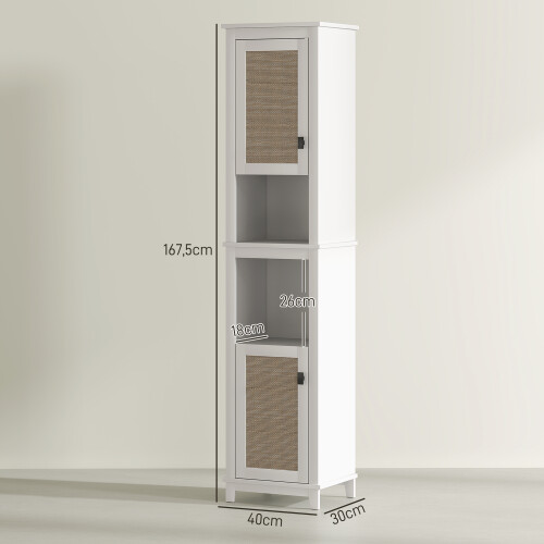 Homcom Columna de Baño Blanco 40 x 30 x 167.5 cm 2