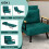 Homcom Sofá Cama Individual Verde 63 x 73 x 81 cm 6