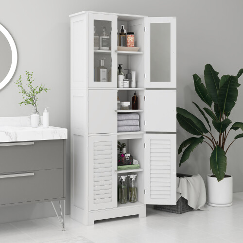 Homcom Columna de Baño Blanco 60 x 30 x 170.5 cm 1