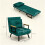 Homcom Sofá Cama Individual Verde 63 x 73 x 81 cm 5