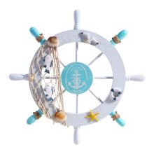 Décoration NUOLUX Roue Plage Bateau Nautique Pêche Phare Salle de bain Thème Océan Maison Côtière Chambre Direction Maison Filet Bateau Bois