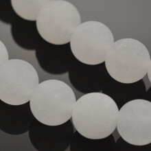 10 Stränge 8 mm natürliche weiße Jade-Edelsteinperlen, mattiert, ungefärbt, runde, lose Steine