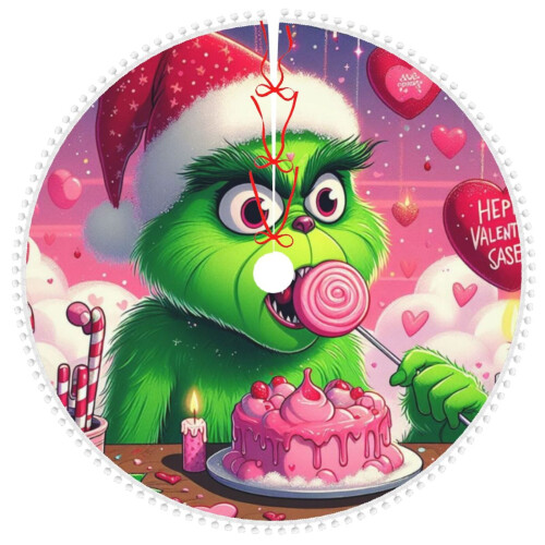 Φούστα Χριστουγεννιάτικου Δέντρου The Grinch World Travel με Πομ, Διακοσμήσεις για Πάρτι
