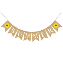 Banner de pânză de sac de vară cu floarea soarelui pentru decorațiuni de petrecere