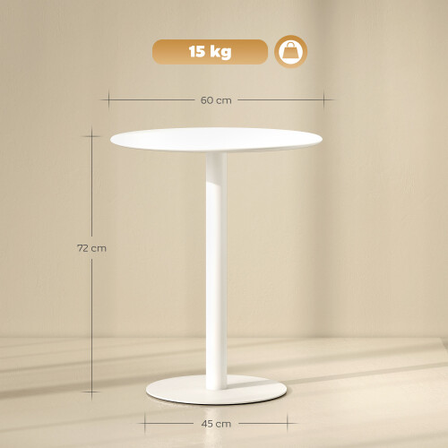 Homcom Mesa de Comedor Blanco 60 x 60 x 72 cm 2