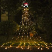 Soilse Pentagram Gnobogi Soilse Nollag LED Maisiúcháin Soilse Lanntair Soilse Réalta Sreangáin Soilse Cuirtíní LED ar Imréiteach