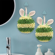 Déstockage de décorations de Saint-Valentin Jacenvly - Serviette de toilette en chenille avec couronne d'oreilles de lapin, épaisse, absorbante et