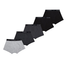(7-8 Years, Core Black) Lee Cooper Boys Elasticated Waist Comfort Boxer Shorts (Pack of 5)