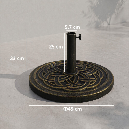 Outsunny Base para Sombrilla Bronce 45 x 45 x 33 cm 2