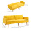 Homcom Sofá Cama 2 Plaza Amarillo 173 x 75 x 73 cm 3