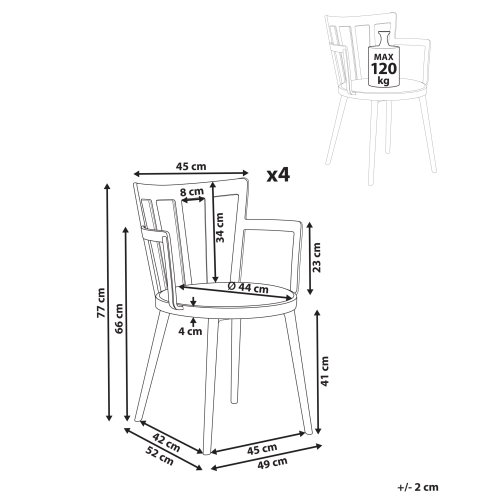 Beliani Set of 4 Dining Chairs MORILL White 2