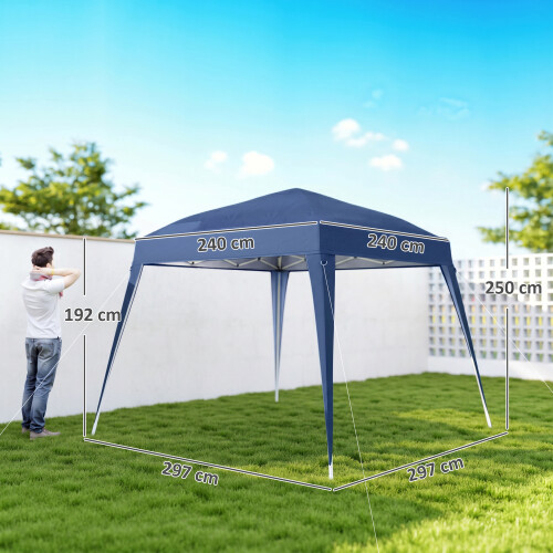 Outsunny Carpa Plegable Azul 240 x 240 x 250 cm 2