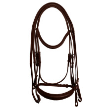(Full, Brown) Collegiate Mono Crown Padded Raised Leather Cavesson Bridle