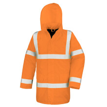 (3XL, Orange) Result Core High-Viz Motorway Coat (Waterproof & Windproof) (Pack of 2)