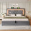 (Grey, Double) Roomfitters Bed Upholstered Ottoman Bed Frame with Smart RGB LED Lighting USB Type-C 9