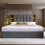 (Grey, King) Roomfitters Upholstered Ottoman Bed Frame with Wireless Charging Station USB Type-C 4