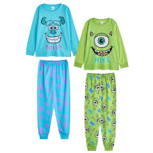 (4-5 Years, Multicoloured) Monsters Inc Boys Mike & Sulley Long-Sleeved Long Pyjama Set (Pack of 2)