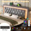 (Grey, Double) Roomfitters Bed Upholstered Ottoman Bed Frame with Smart RGB LED Lighting USB Type-C 7