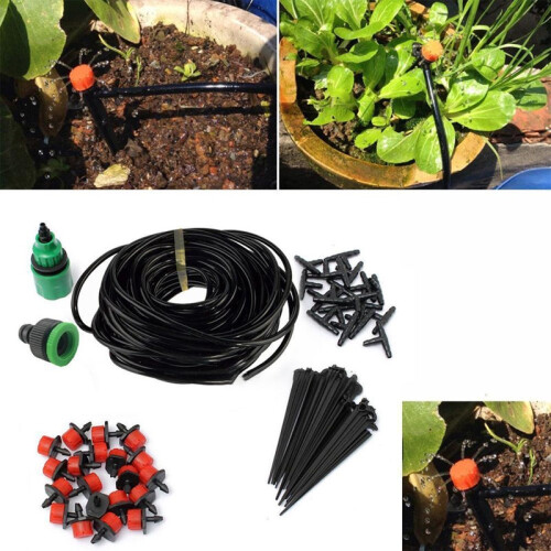 (10m)Water Irrigation Kit Set Micro Drip Watering System Automatic Plant Tool Garden 1