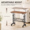 Homcom (Brown) HOMCOM Overbed Table Adjustable Height with Steel Frame 4