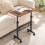 Homcom (Brown) HOMCOM Overbed Table Adjustable Height with Steel Frame 2