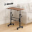Homcom (Brown) HOMCOM Overbed Table Adjustable Height with Steel Frame 3