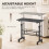 Homcom (Black) HOMCOM Overbed Table Adjustable Height with Steel Frame 4