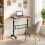 Homcom (Brown) HOMCOM Overbed Table Adjustable Height with Steel Frame 9