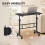 Homcom (Black) HOMCOM Overbed Table Adjustable Height with Steel Frame 5