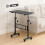Homcom (Black) HOMCOM Overbed Table Adjustable Height with Steel Frame 3