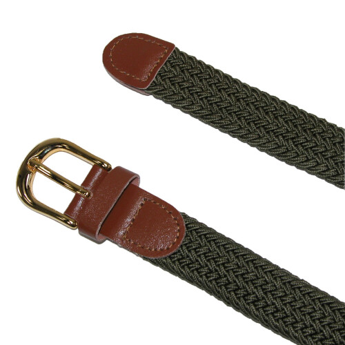 CTM Women's Elastic Braided Stretch Belt (Pack of 2) 1