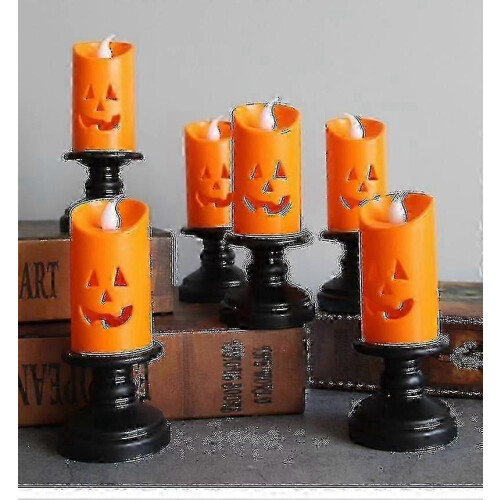 Halloween-Kürbis-LED-Kerzen-Set (flammenlos) 1