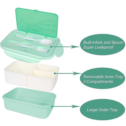 Robuste Lunchbox für Kinder mit Fächern, auslaufsicher, Bento-Box 2