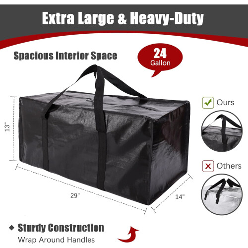 Τσάντες Μετακόμισης Extra Large με Φερμουάρ & Λαβές, Βαρέως Τύπου, Διπλούμενες, 1