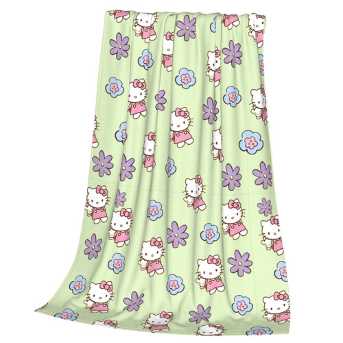Υπερ-μαλακή φανελένια κουβέρτα Hello Kitty με εκτύπωση μονής όψης 60"x50", συμβατή με 1