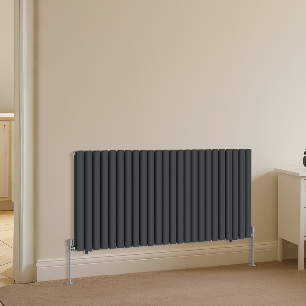 (600X1416mm) Right Radiators Vertical Double Oval Column Designer Radiator 5063123979764
