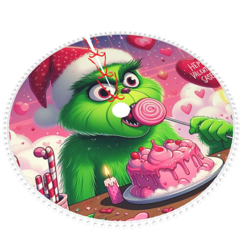 Φούστα Χριστουγεννιάτικου Δέντρου The Grinch World Travel με Πομ, Διακοσμήσεις για Πάρτι 1