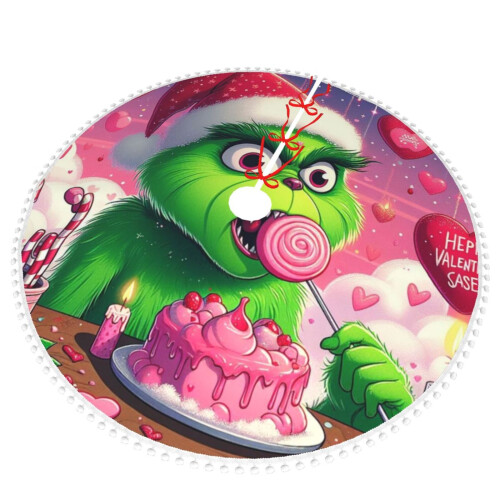 Φούστα Χριστουγεννιάτικου Δέντρου The Grinch World Travel με Πομ, Διακοσμήσεις για Πάρτι 2